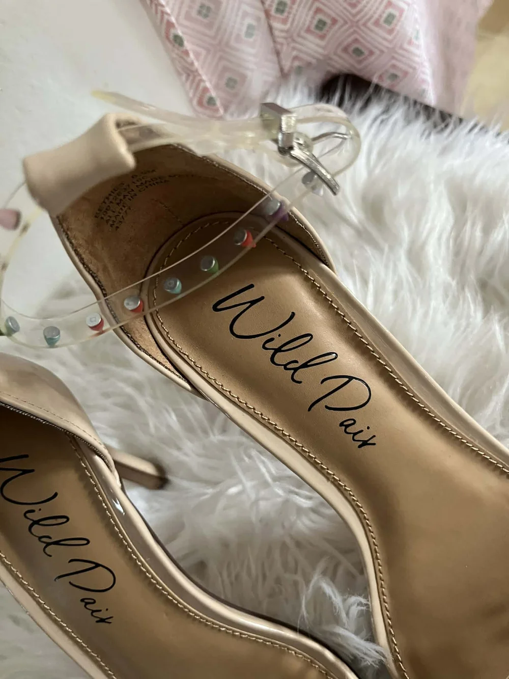 Wild Pair Nude Studded Ankle-Strap Stiletto Heels New Whithout Label